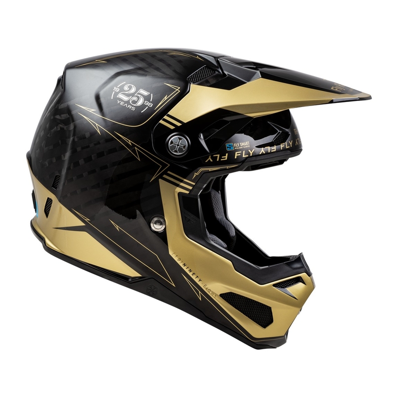 Motokros čelada FLY Racing Formula S Carbon črno-zlata
