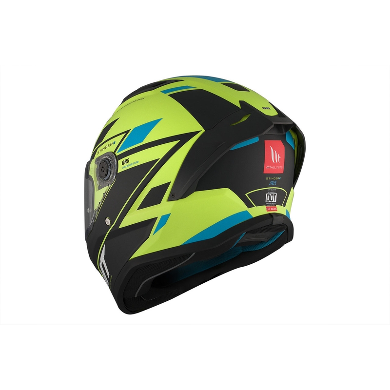 MT Stinger 2 Solid Zivze fluo zeleno-črno-modra mat integralna motoristična čelada