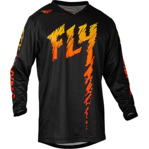Otroška majica za motokros FLY Racing F-16 2024 črno-rumeno-oranžna