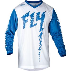 Otroška majica za motokros FLY Racing F-16 2024 bela in modra