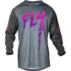 Otroška majica za motokros FLY Racing F-16 2024 sivo-črno-rožnata