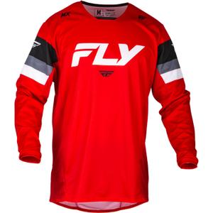 Motokros majica FLY Racing Kinetic Prix 2024 rdeče-sivo-belo