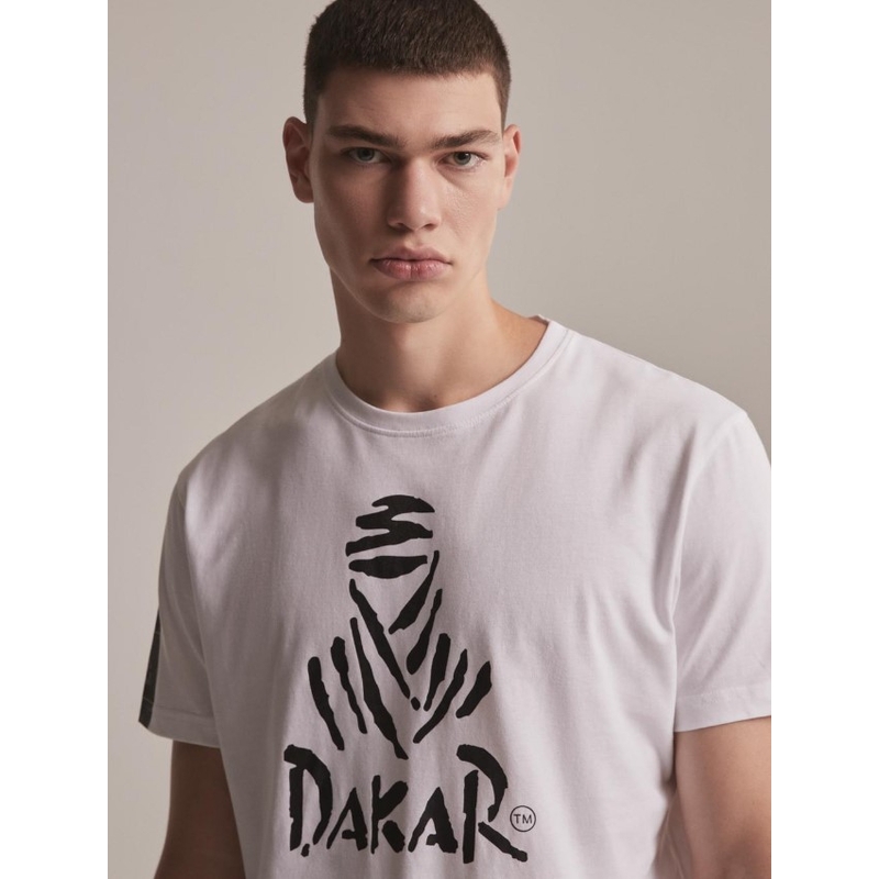 Majica DAKAR DKR Logo 123 bela razprodaja