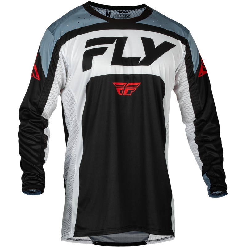 Motokros majica FLY Racing Lite 2024 črno-bela-siva