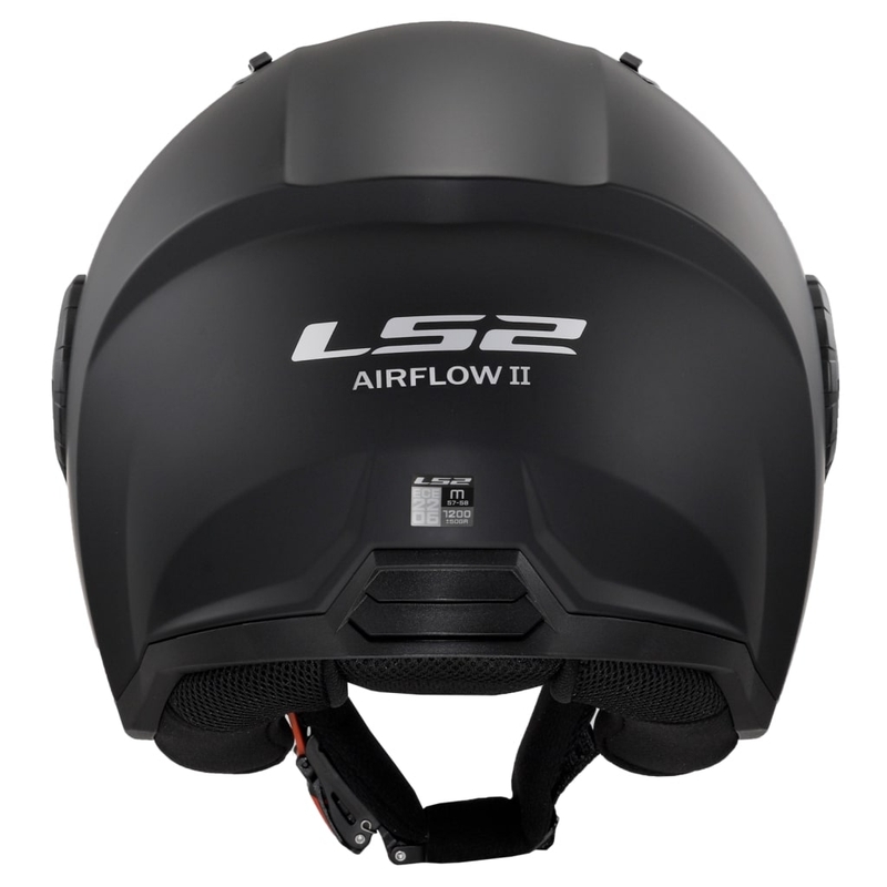 LS2 OF616 Airflow II Solid Matte Black Odprta motoristična čelada