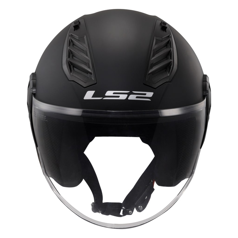 LS2 OF616 Airflow II Solid Matte Black Odprta motoristična čelada