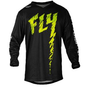 Otroška majica za motokros FLY Racing F-16 black-fluo green-grey