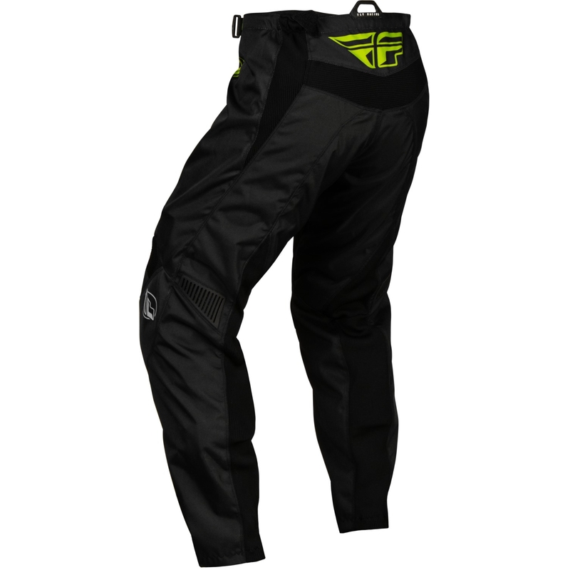 Otroške motokros hlače FLY Racing F-16 2024 black-fluo green-grey razprodaja