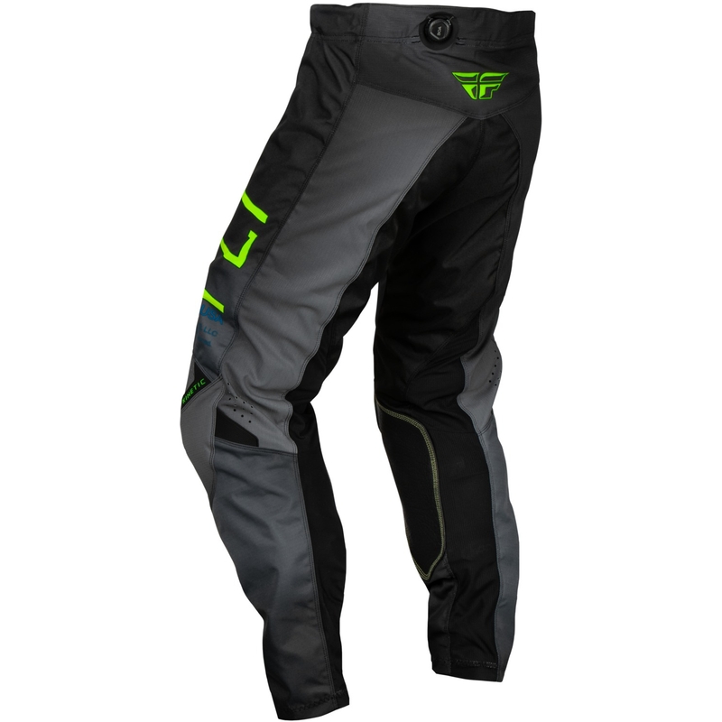 Otroške motokros hlače FLY Racing Kinetic Prodigy črno-fluo zeleno-modre razprodaja
