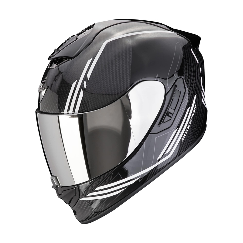 Integralna motoristična čelada Scorpion EXO-1400 EVO II CARBON AIR REIKA črno-bela razprodaja