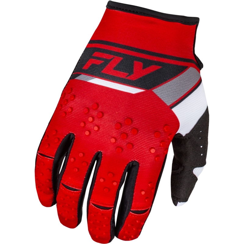 Motokros rokavice FLY Racing Kinetix Prix 2024 rdeče-sivo-bele