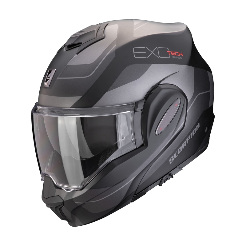 Zložljiva motoristična čelada Scorpion EXO-TECH EVO PRO COMMUTA mat črno-srebrna razprodaja
