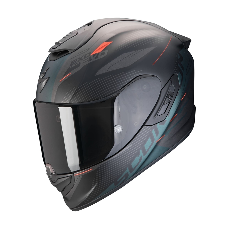 Integralna motoristična čelada Scorpion EXO-1400 EVO II AIR LUMA mat črno-zelena razprodaja