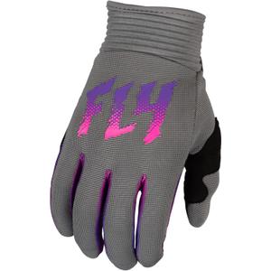 Otroške rokavice za motokros FLY Racing F-16 2024 sivo-rožnato-vijolične