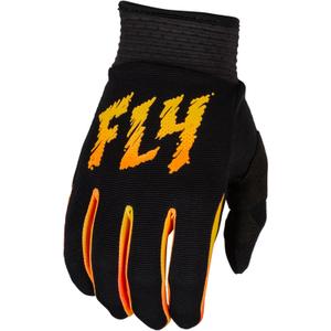 Otroške rokavice za motokros FLY Racing F-16 2024 črno-rumeno-oranžne