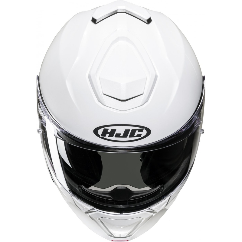 Motoristična čelada na preklop HJC i91 Solid biserno bela