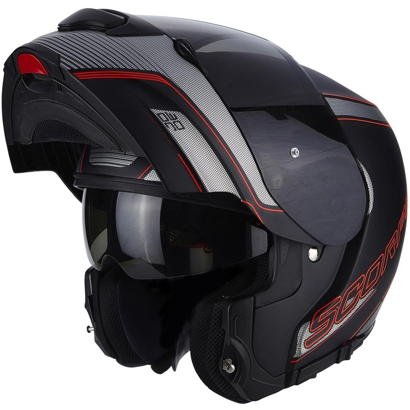 Motoristična čelada Scorpion EXO-3000 Stroll black matte-red razprodaja