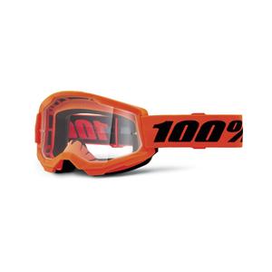 Motokros očala 100% STRATA 2 Nova oranžna (prozoren pleksi)