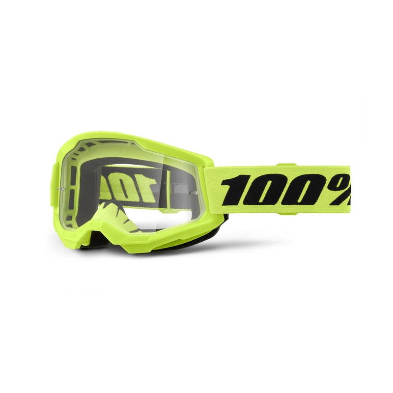 Motokros očala 100% STRATA 2 New fluo yellow (clear plexi)