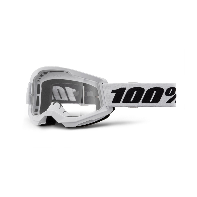 Motokros očala 100% STRATA 2 New white (clear plexi)