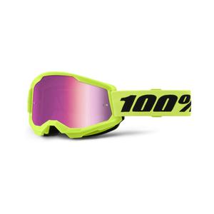 Motokros očala 100% STRATA 2 Nova fluo rumena (roza pleksi)