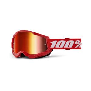 Motokros očala 100% STRATA 2 Nova rdeča (rdeči pleksi)