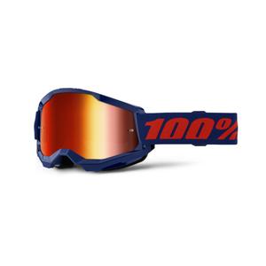 Motokros očala 100% STRATA 2 Nova modra (rdeča pleksi)