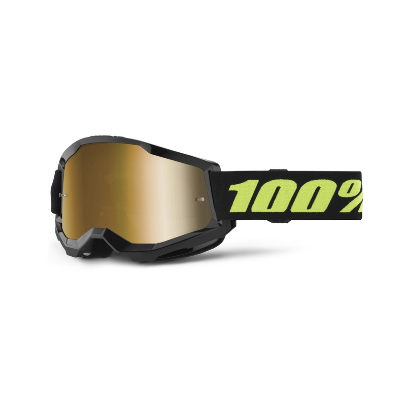 Motokros očala 100% STRATA 2 New Solar black (gold plexi)