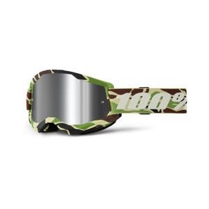 Motokros očala 100% STRATA 2 New War Camo zelena (srebrna pleksi)