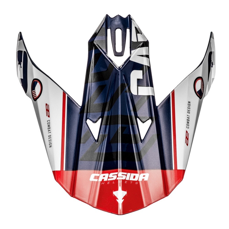 Vizir za čelade Cassida Cross Cup Sonic modro-belo-rdeč