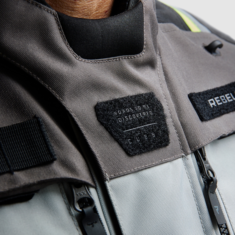 Motoristična jakna Rebelhorn Cubby V črno-sivo-fluo rumena