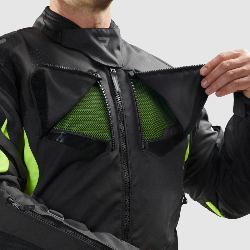 Motoristična jakna Rebelhorn Hiker IV črna-antracit-fluo rumena