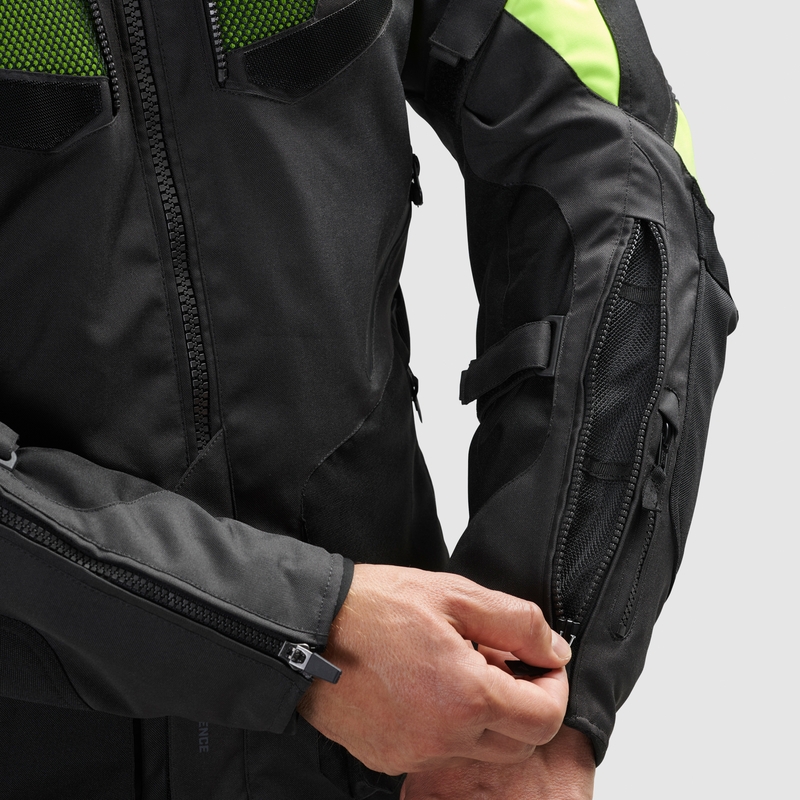 Motoristična jakna Rebelhorn Hiker IV črna-antracit-fluo rumena