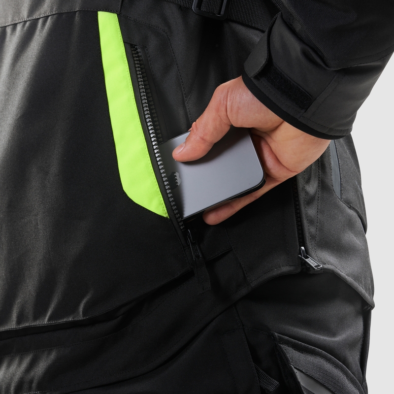 Motoristična jakna Rebelhorn Hiker IV črna-antracit-fluo rumena