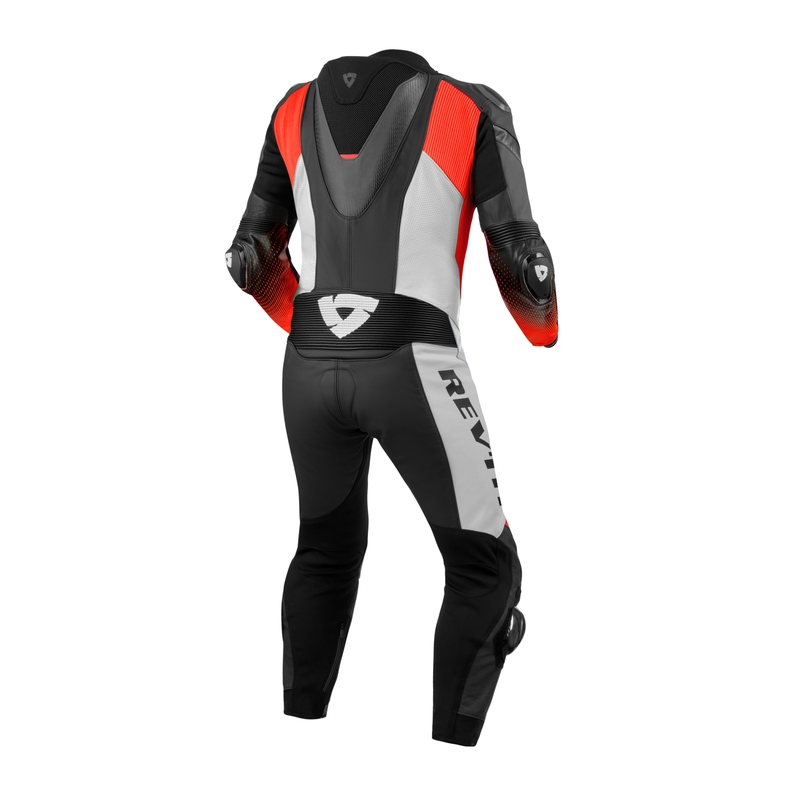 Revit Control Black-Fluo Red Usnjeni motoristični kombinezon