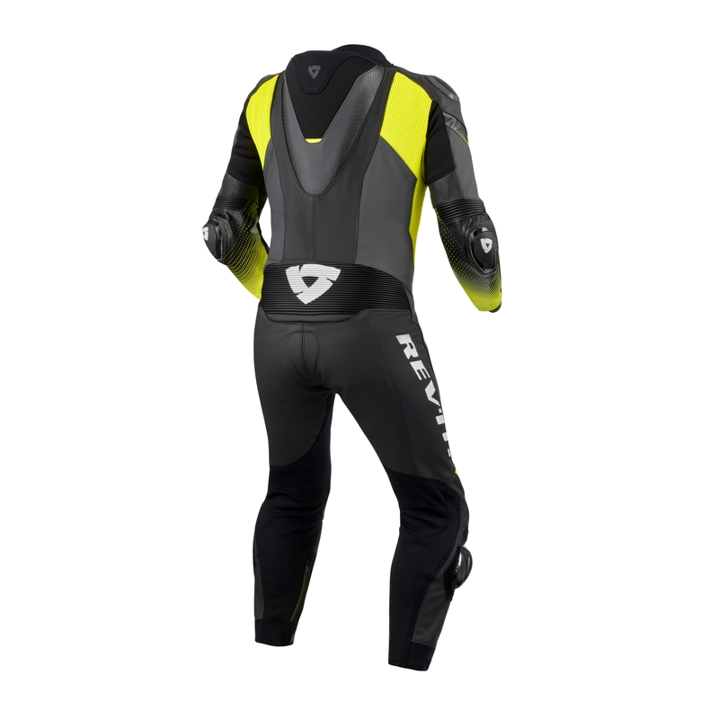 Revit Control Black-Fluo Yellow Usnjeni motoristični kombinezon