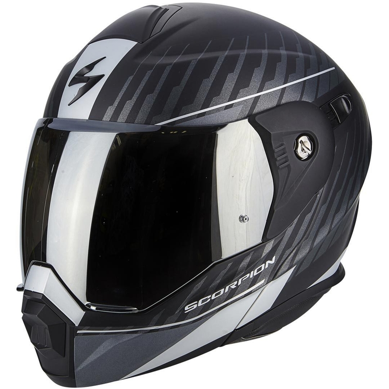 Eduro čelada Scorpion ADX-1 Dual mat črno-srebrna razprodaja