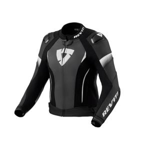 Revit Xena 4 Pro Black and White usnjena motoristična jakna za ženske