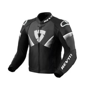 Revit Argon 2 črno-bela usnjena motoristična jakna