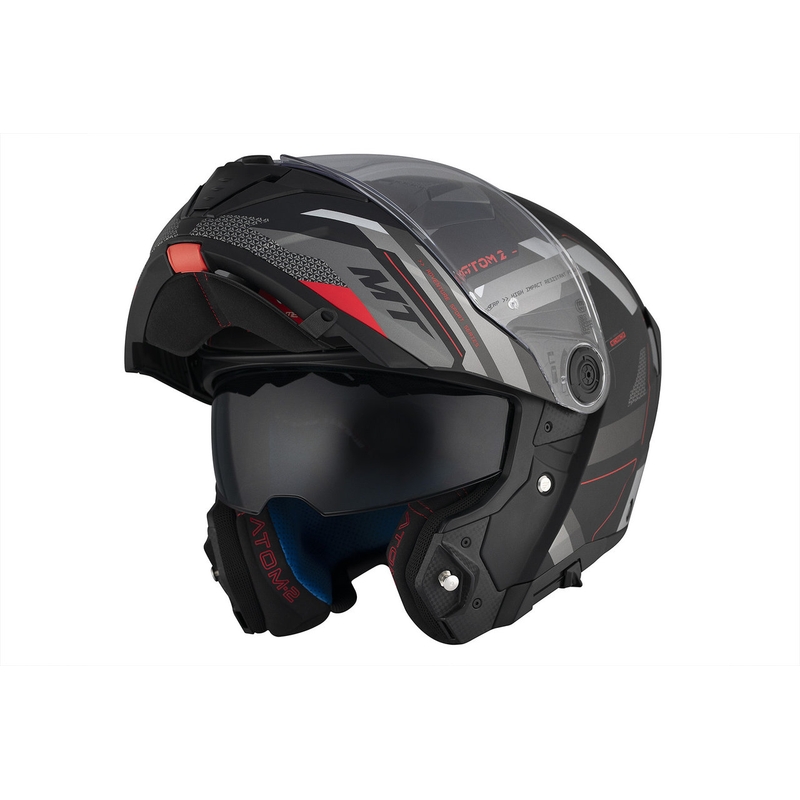 MT ATOM 2 SV BAST D5 motoristična čelada mat črno-sivo-bela