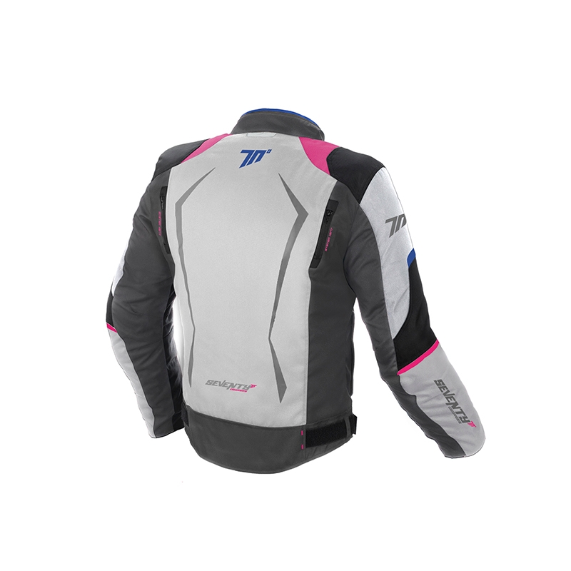 Ženska motoristična jakna SEVENTY DEGREES SD-JR49 sivo-modra-roza