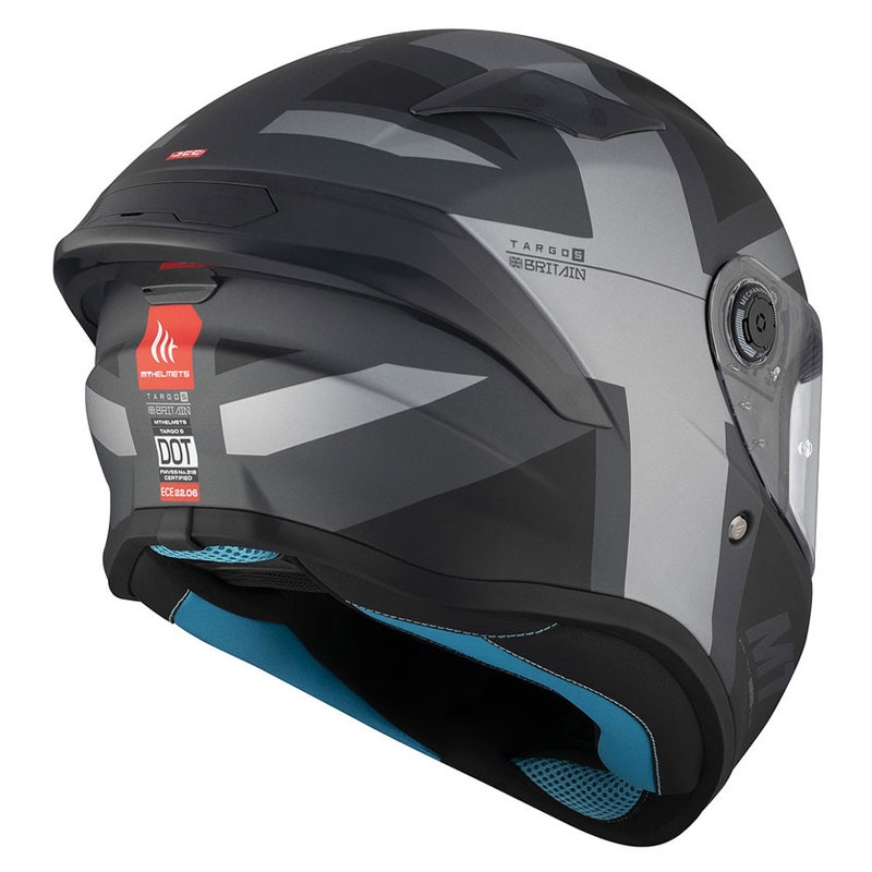MT TARGO S BRITAIN C2 integralna motoristična čelada mat črno-siva
