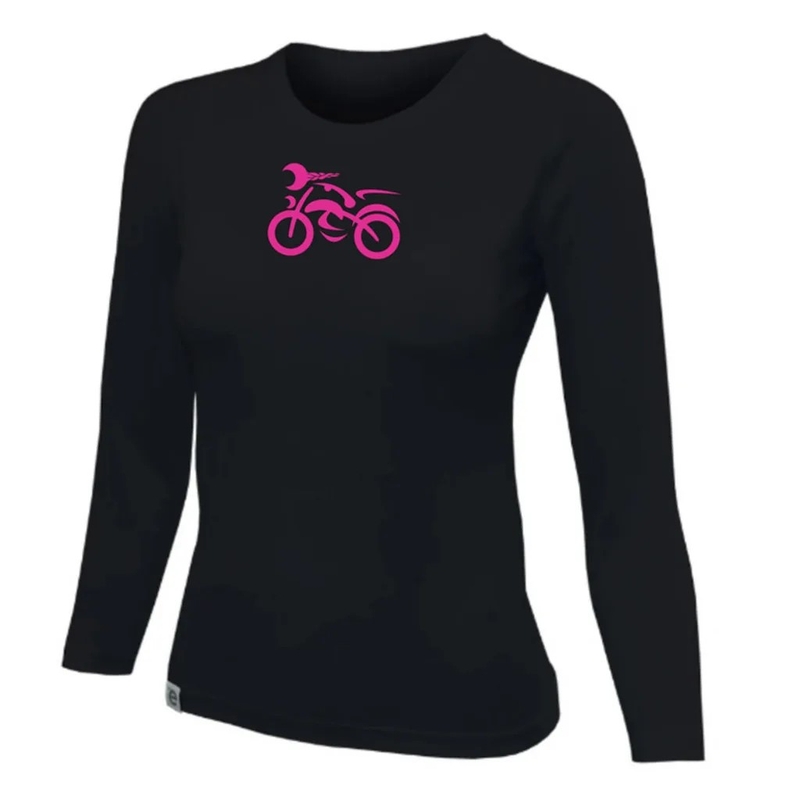 Ženska majica s kratkimi rokavi nanosilver® MOTOLADY črna - dolgi rokavi