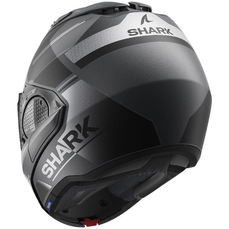 SHARK EVO-GT Tekline črno-siva matirana čelada s prevračanjem