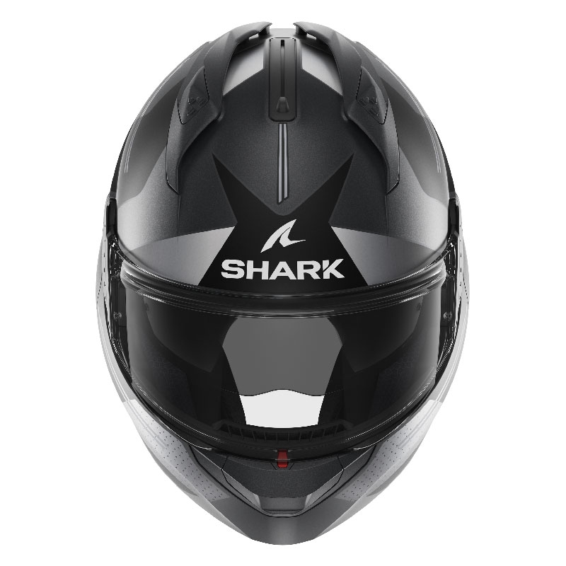 SHARK EVO-GT Tekline črno-siva matirana čelada s prevračanjem