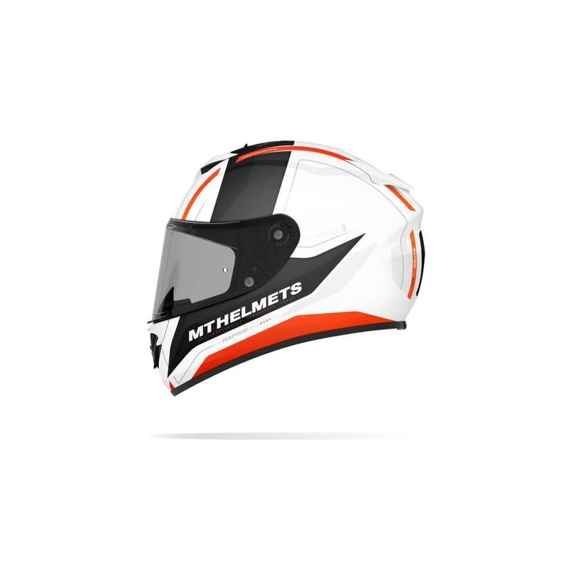 MT Rapide Duel integralna motoristična čelada bela-fluo oranžna
