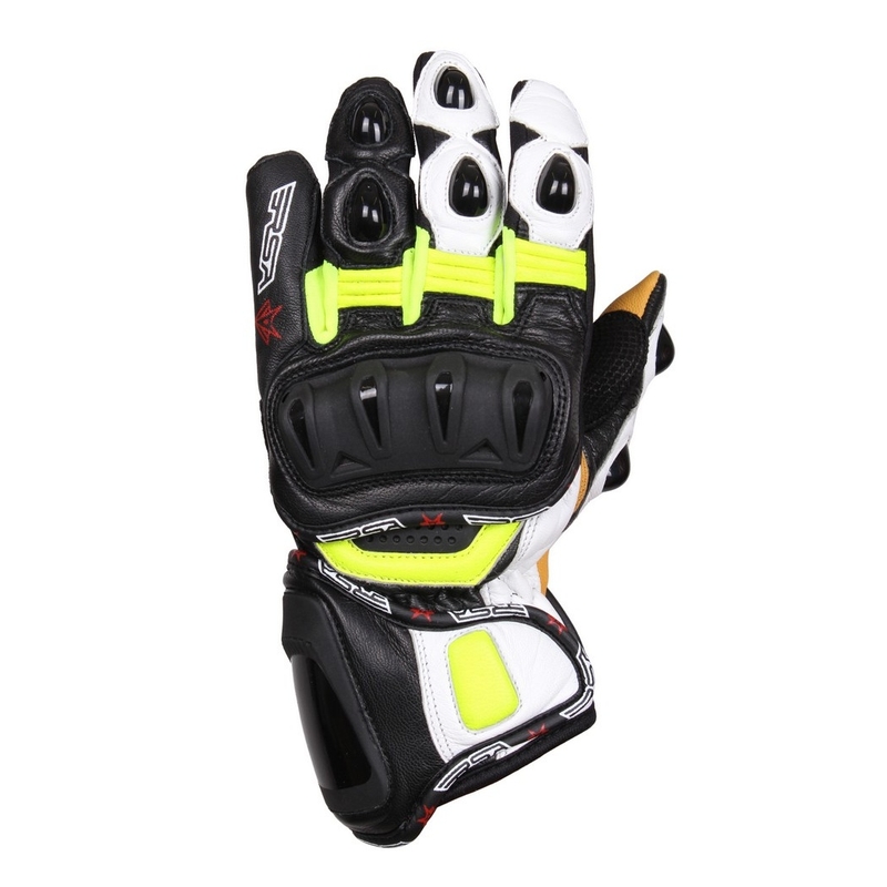 Motoristične rokavice RSA Spacer black-white-fluo yellow razprodaja