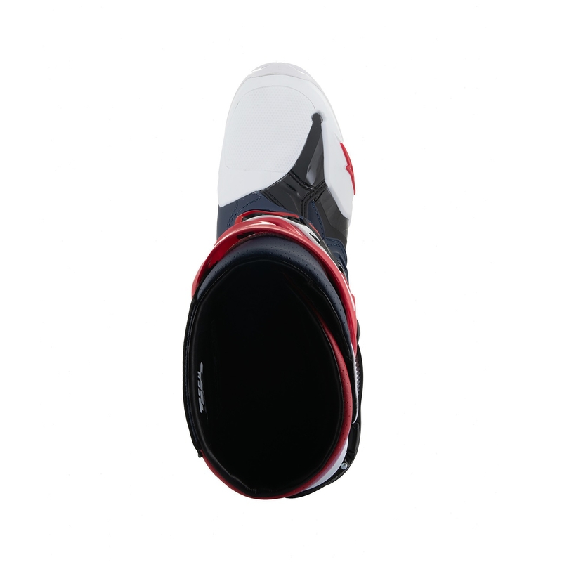 Alpinestars Tech 10 Supervented perforirani motoristični škornji temno modro-belo-rdeče-vijolični