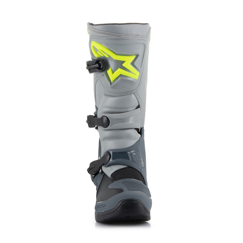 Alpinestars Tech 3 motoristični škornji svetlo sivi-črni-fluo rumeni