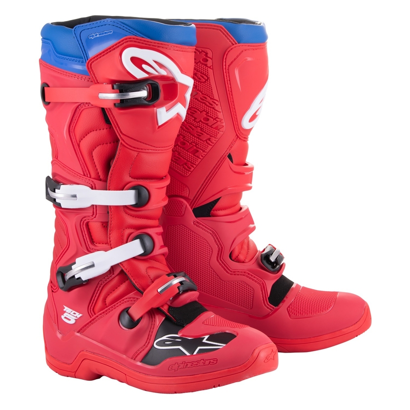 Moto škornji Alpinestars Tech 5 rdeče-modro-belo-črno